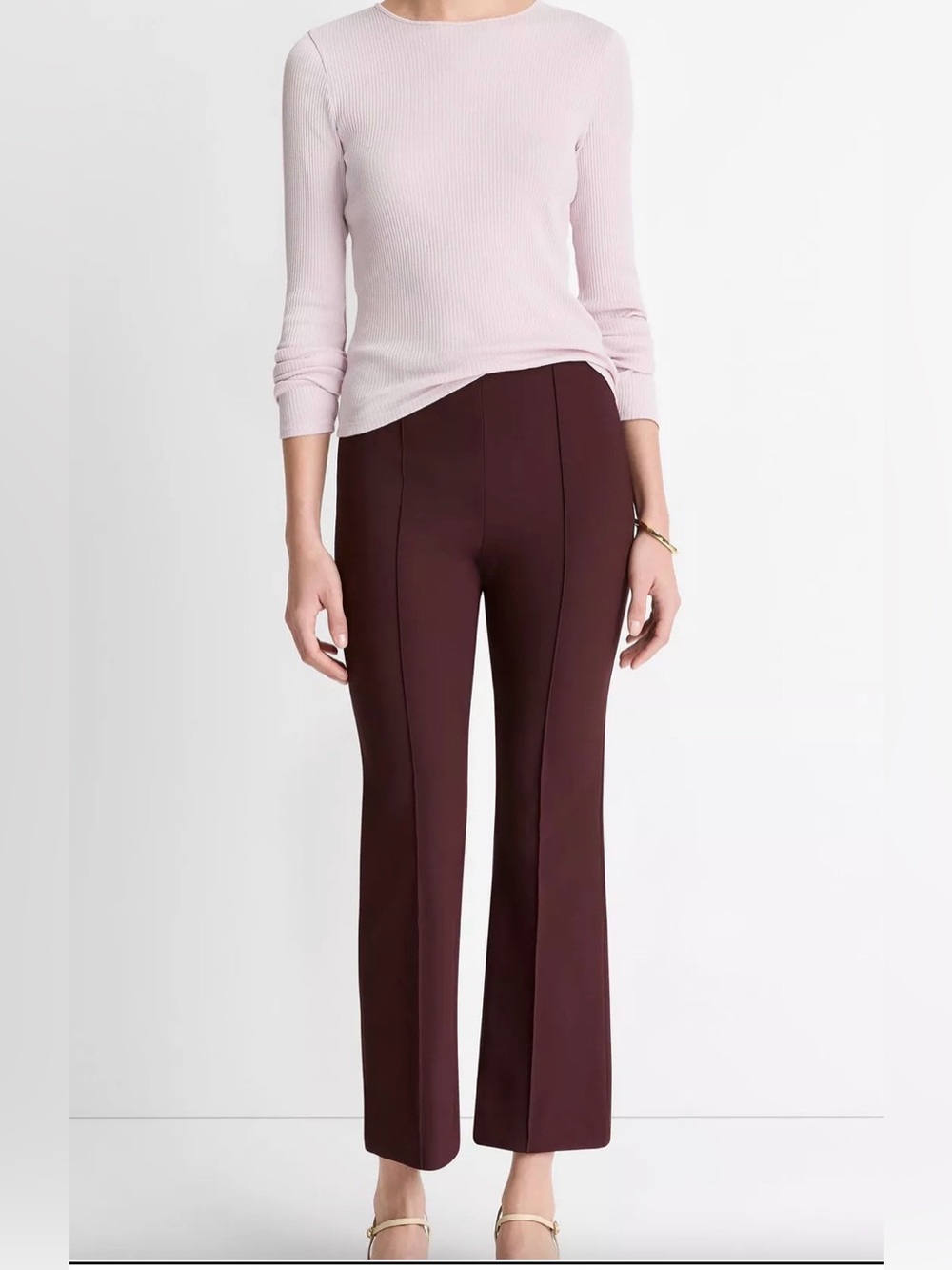 Vince EUC Pintucked Ponte Pants Size 14 EUC in Oxblood